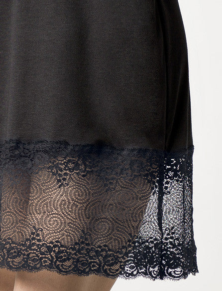 London Black Lace Slip Detail
